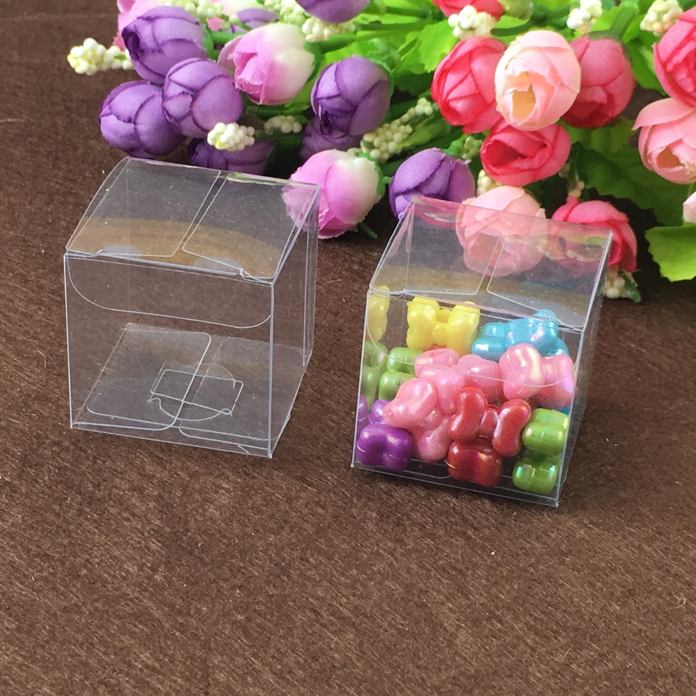 50pcs 9*9*9cm clear plastic pv - Event Party Box 评论和价格