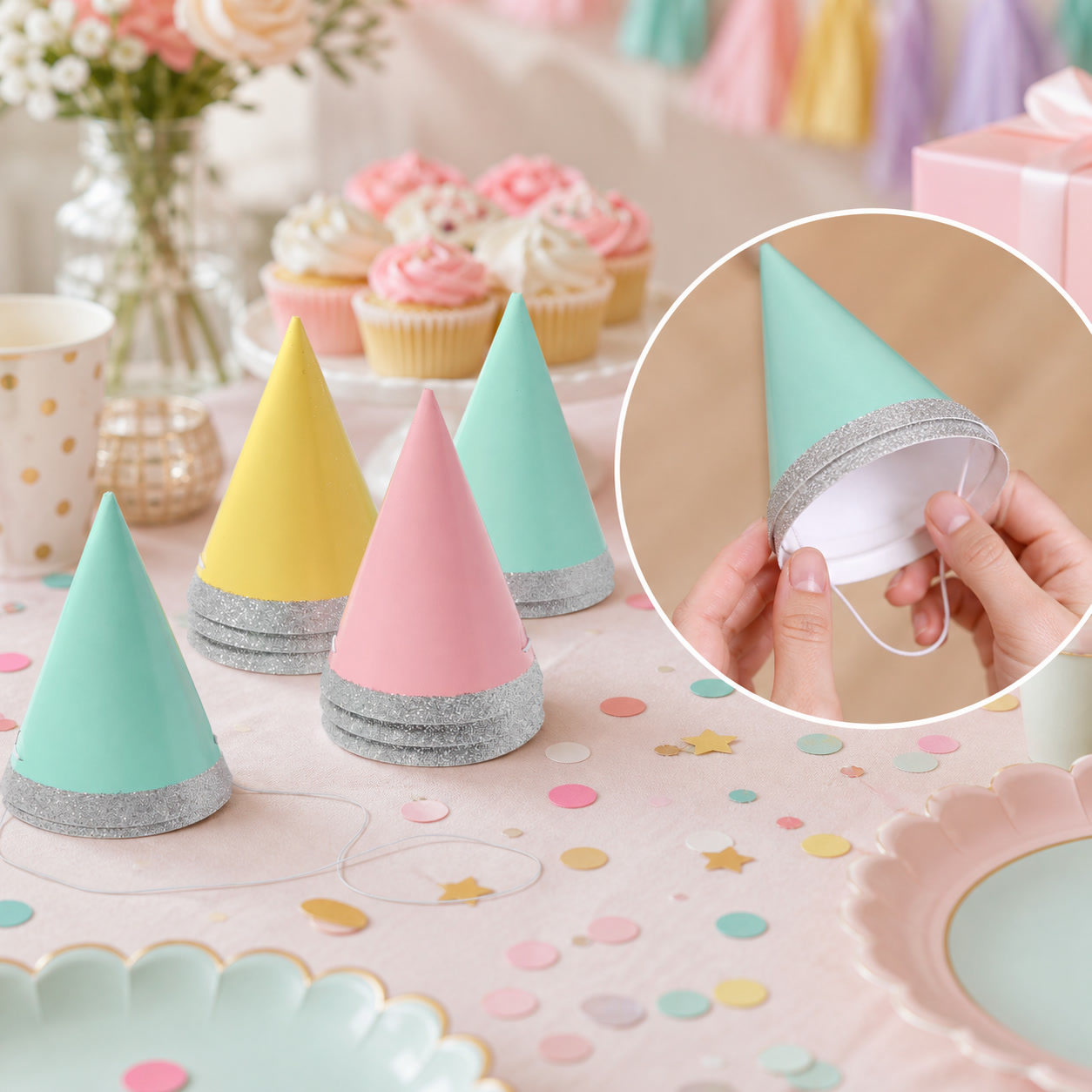 10ct 4 Inch Mini Glitter Party - Party Hat Cone 评论和价格