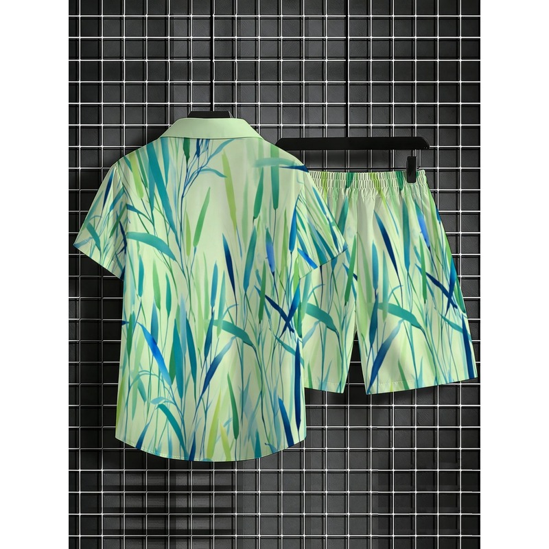 Summer Men's Tropical Print Sh - Event & Party Supply Photos 评论和价格