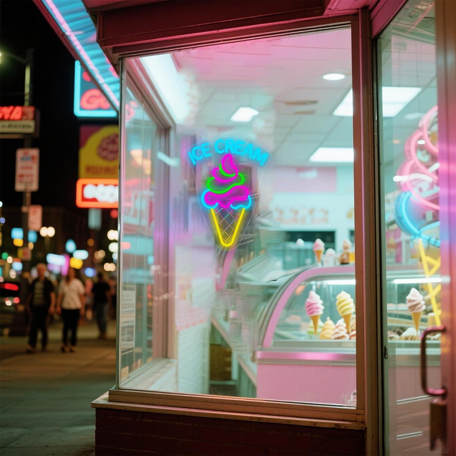 Ice Cream Neon Sign Dimmable D - Neon Sign Party 评论和价格