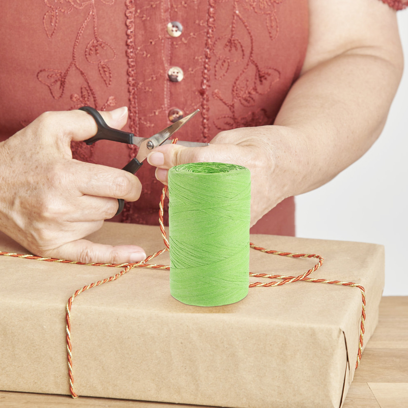 Raffia Paper Colored Flat Stri - Papercraft Supply Ribbon 评论和价格
