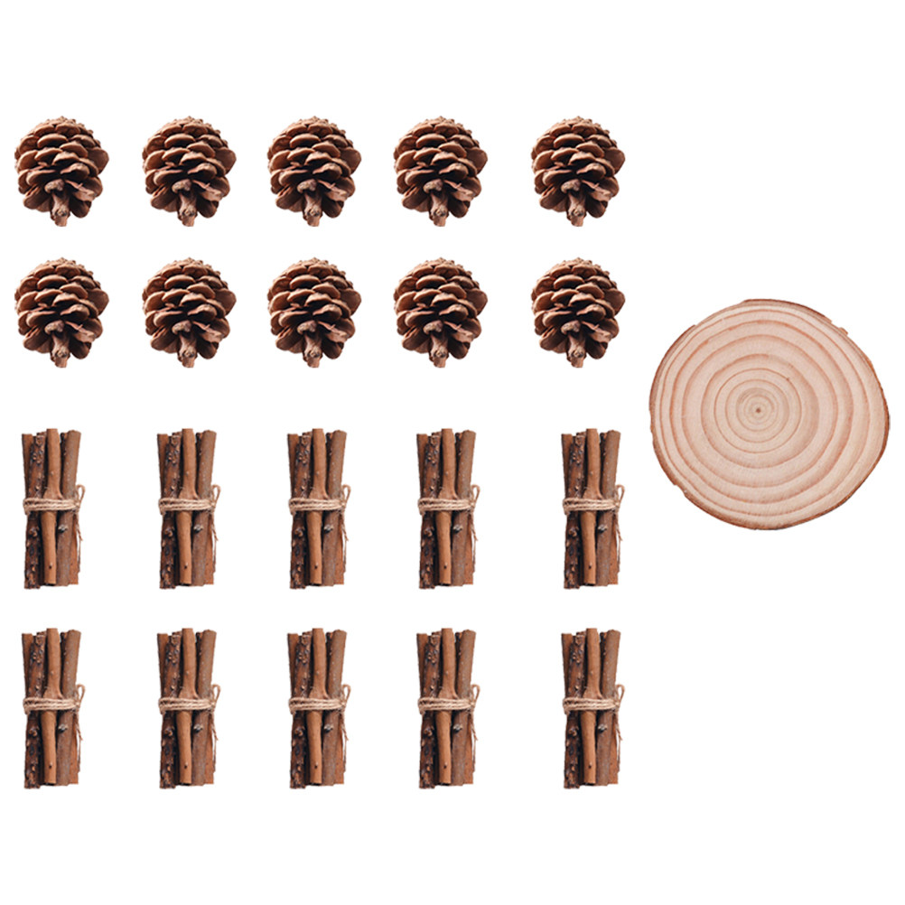 21Pcs Natural Pine Cones and W - Centerpiece Stick 评论和价格