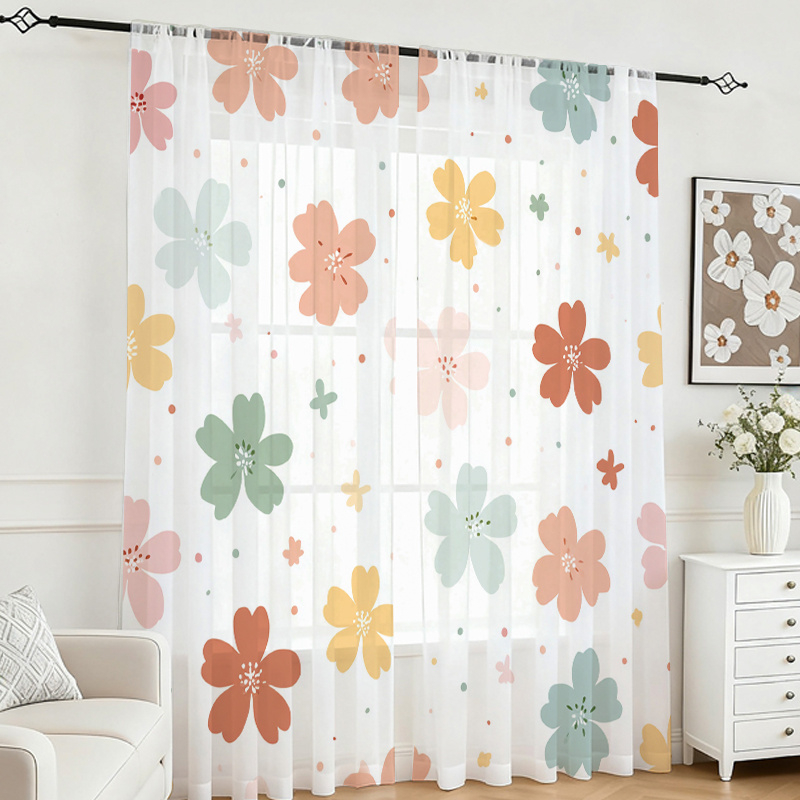 2PCS Digital Printing Sheer Cu - Flower Wall Panel 评论和价格