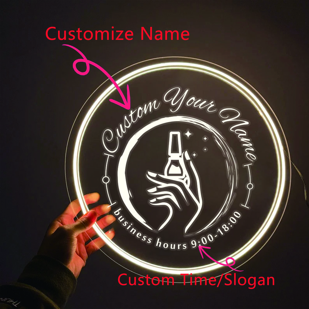 1PC Round Shape Nail Art Theme - Neon Sign Party 评论和价格