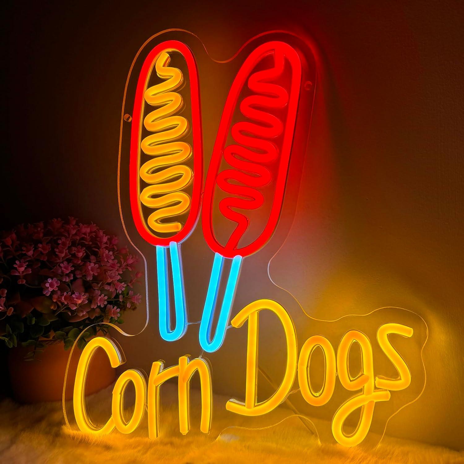 Corn Dog Neon Sign Snack USB D - Neon Sign Party 评论和价格